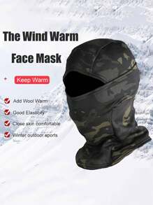 1 peça de balaclava camuflada de pelúcia quente para esportes ao ar livre, caminhadas, pesca e ciclismo - proteção solar e chapéu que absorve a umidade, cachecol mágico de malha respirável e cachecol de pescoço, capuz com proteção UV à prova de vento, capa de cabeça para motociclistas, máscara facial de inverno para se manter aquecido e protegido do vento e do frio, capacete camuflado CP, capa facial para turismo com máscaras de esqui de veludo para Halloween
