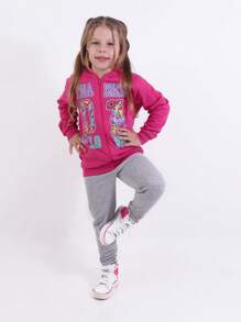 COMBO 4 Conjuntos Calça e Jaqueta Zíper Inverno Menina Infantil 1/2/3/4/6/8