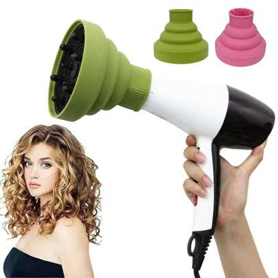 1 件可折叠硅胶吹风机扩散器罩，通用吹风机帽，用于吹干和卷发，发型设计工具（喷嘴为 1.575-1.968 英寸（4-5 厘米））