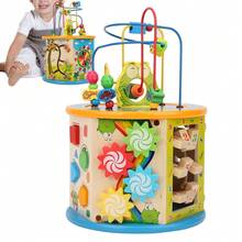 8 In 1 Multipurpose Children Bead Maze Clock Chess Activity Cube Educational Toy Multifunctional Bead Mazer - Multicolor - View 6