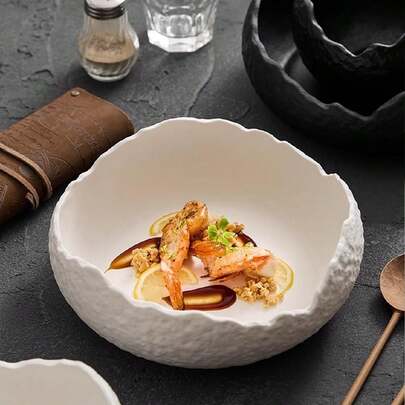 1 chiếc bát sâu bằng gốm không đối xứng, bát đựng salad/kem/tráng miệng, đĩa đựng đồ lạnh phủ sương, bát đựng salad trái cây, bộ đồ ăn sáng tạo kiểu phương Tây, bát đựng sữa chua, bát đựng đồ lạnh sáng tạo thanh lịch, thích hợp làm đồ nội thất nhà bếp và phòng ăn làm quà tặng Giáng sinh