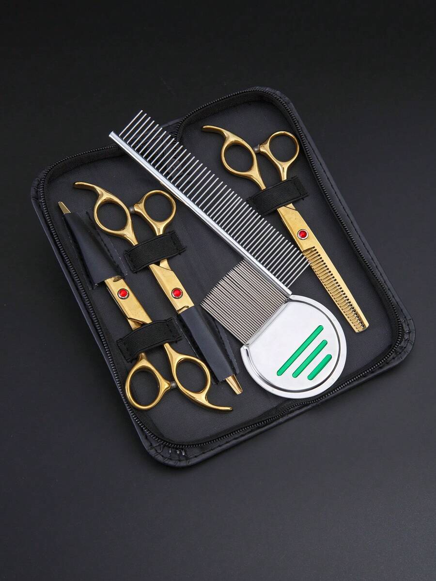 3 In 1 Professional Pet Grooming Thinning Scissors Upward Curved