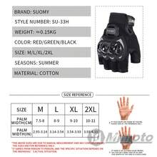 suomy 半指摩托车手套防护男式露指护具骑行摩托车越野赛骑行手套防滑机车骑士夏季户外手套 - 綠色 - 查看 4