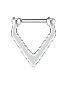 CIZME 1/16PCS Septum Rings 16G Hypoallergenic Surgical Steel Hinged Clicker Nose Rings Hoops For Women Men Cute CZ Horseshoe Lip Helix Tragus Daith Cartilage Piercing Jewelry 8MM - Silver - View 16