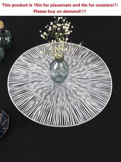 餐垫套装 1/2/4/6/8 PVC 餐垫适用于厨房餐桌室内/室外可水洗耐热餐垫可擦拭餐桌垫和杯垫适用于露营、节日、婚礼、派对