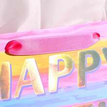 13 inch grote Happy Birthday-cadeautas met vloeipapier, kaart en handvatten voor een verjaardagsfeestje voor vrouwen (regenboogstrepen)