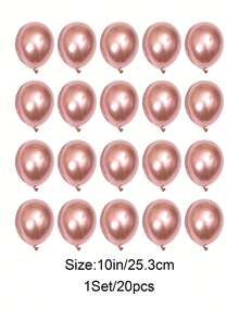 Bộ 20 bóng bay kim loại màu vàng hồng/bạc/hỗn hợp, thích hợp cho sinh nhật, đám cưới, họp mặt gia đình, tiết lộ giới tính, tiệc theo chủ đề, trang trí tiệc và trang trí nhà cửa - Nhiều màu - Xem 7