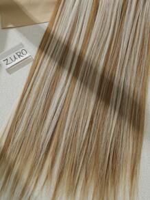 24-Inch 7pcs Clip-In Hair Extensions, Long Straight Synthetic Hair Extensions, Suitable For Women And Girls For Daily Use - Multicolor - View 7