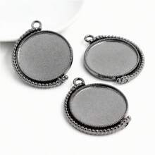 4 pièces Base de pendentif en rotation à double face compatible avec des cabochons ronds de 20/25/30 mm. Accessoires pour la conception de bijoux DIY.