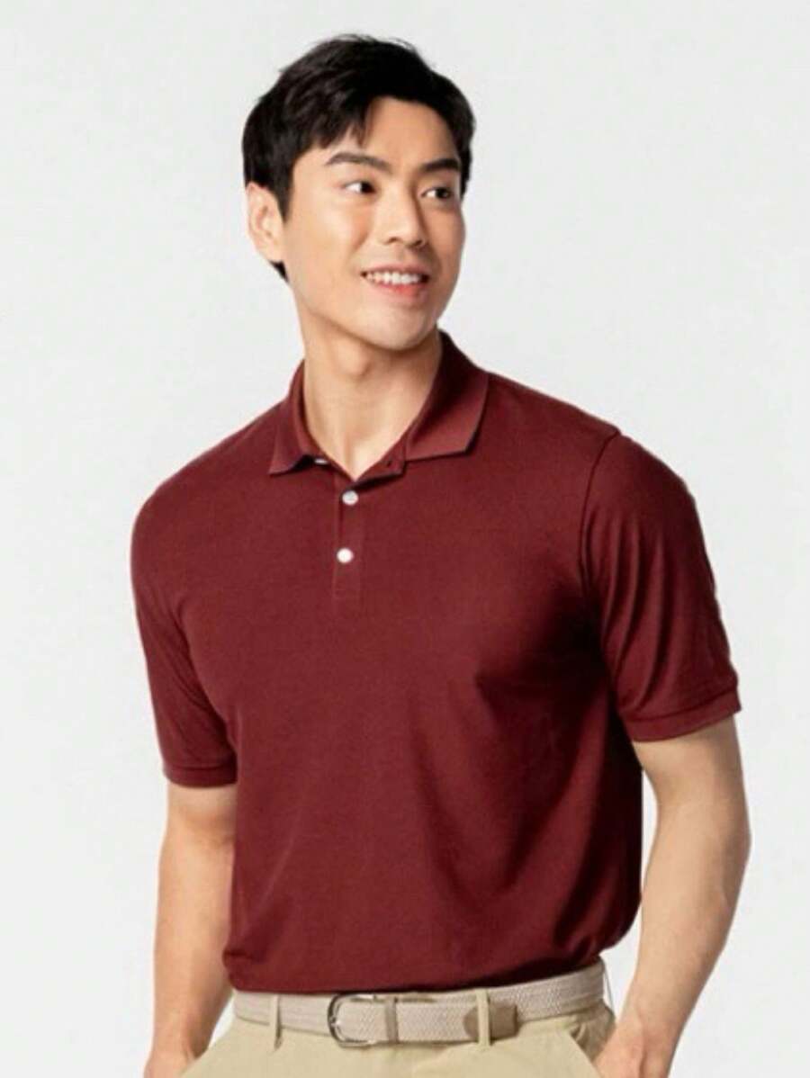 Basic UNISEX POLO Shirt For Men And Women - Burgundy - View 1
