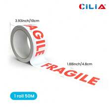 CILIA CILIA 1/3pcs 1.88 Inch X 165 Feet Fragile Tape Roll-Permanent Adhesive Care Packing Warning Labels For Shipping Box,Parcel, Package, Pallet