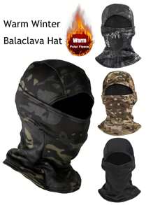 1 peça de balaclava camuflada de pelúcia quente para esportes ao ar livre, caminhadas, pesca e ciclismo - proteção solar e chapéu que absorve a umidade, cachecol mágico de malha respirável e cachecol de pescoço, capuz com proteção UV à prova de vento, capa de cabeça para motociclistas, máscara facial de inverno para se manter aquecido e protegido do vento e do frio, capacete camuflado CP, capa facial para turismo com máscaras de esqui de veludo para Halloween