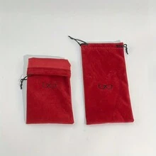 Ensemble d'étui à lunettes et sac, matériau en tissu coloré, sac à cordon frais, pochette de rangement pour le nettoyage des lunettes, accessoires pour lunettes scolaires pour femmes