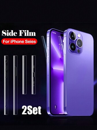 2 件透明侧水凝胶膜适用于 iPhone 16 15 Plus 14 13 Mini 12 ProMax 保护防滑配件