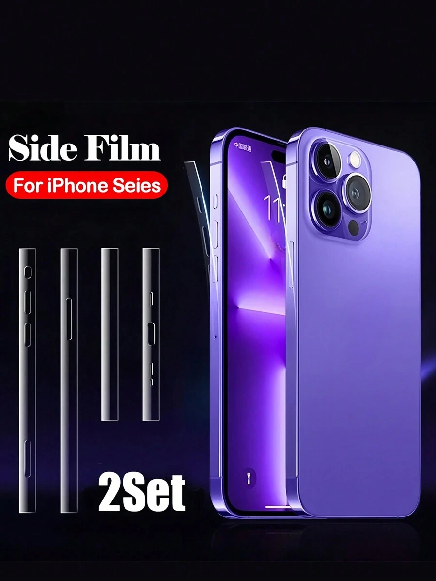 2 件透明侧水凝胶膜适用于 iPhone 16 15 Plus 14 13 Mini 12 ProMax 保护防滑配件 - 無色 - 查看 1