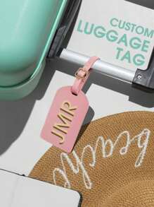 Customizable Airplane Logo Luggage Tag & Passport Cover, Personalized Design Letter Print Travel Accessories With Privacy Flap - Multicolor - View 5