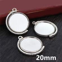 4 pièces Base de pendentif en rotation à double face compatible avec des cabochons ronds de 20/25/30 mm. Accessoires pour la conception de bijoux DIY.