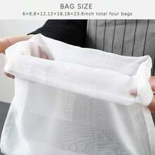 4PCS Large Size Fine Mesh Nylon Strainer For Kitchen,CheeseCloth For Straining With Handle Strainers ,Extra Fine Mesh Strainer Cheese Cloths Bulk Sieve For Cooking Kitchen Tools For Straining - White - View 4