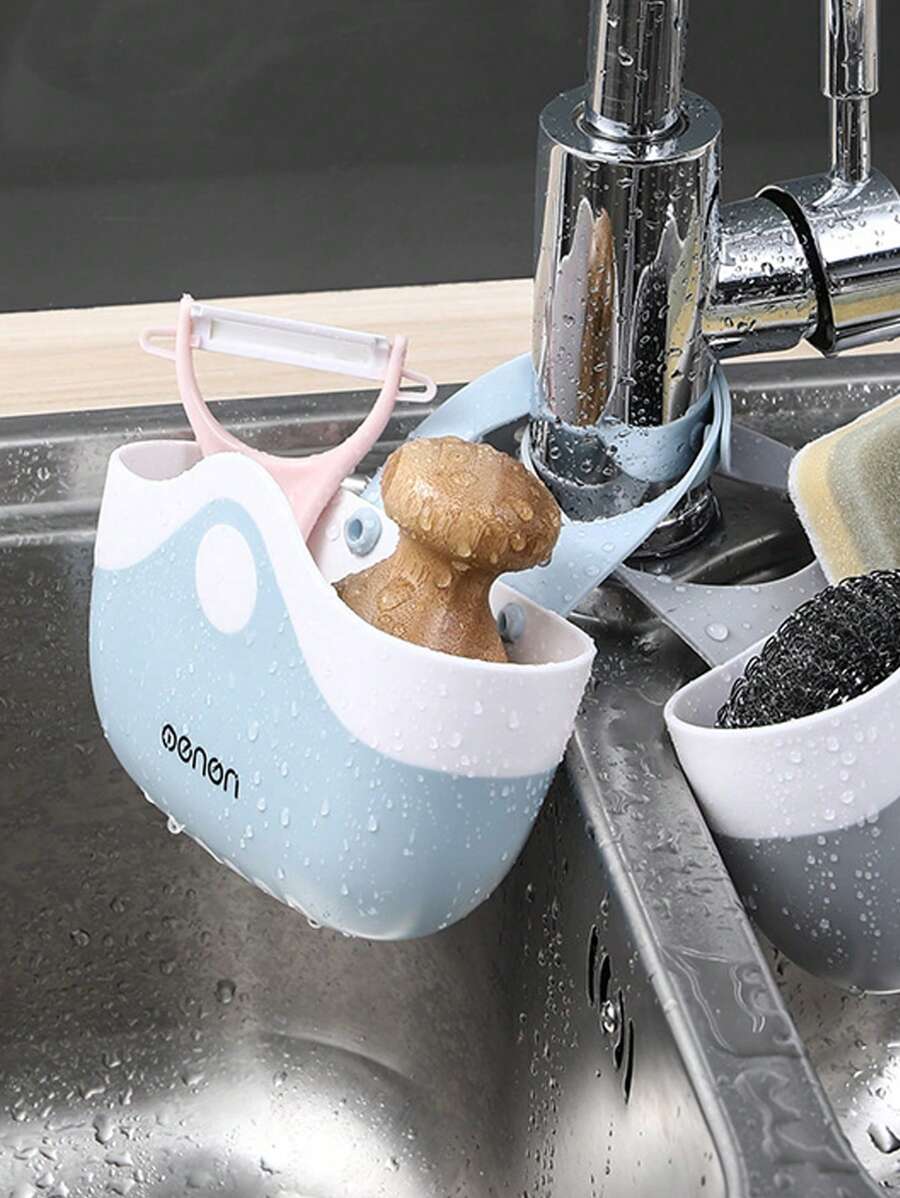 Random English Letter Plastic Sink Sponge Hanging Drain Bag Water Pool