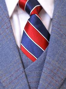 4 peças Conjunto de Terno Formal para Meninos Jovens - Jaqueta + Colete + Calça + Gravata Listrada Vermelha, Terno para Casamento, Festa, Evento de Apresentação, Outono