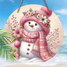 1 件粉色可爱雪人 2D 花环装饰木牌 8*8 英寸派对装饰墙面装饰门装饰厨房装饰浴室装饰卧室装饰儿童房装饰冬季装饰、家居装饰、房间装饰、墙面装饰 - 多色 - 查看 6