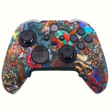 1pc aleatório assimétrico padrão silicone grip manga capa protetora para ONE série X/S controlador gamepad acessórios antiderrapantes - Multicolorido - Ver 9