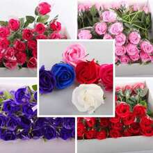 10pcs Valentine's Day Scented Soap Rose Flower Bouquet, Party/Birthday Gift For Friends - Multicolor - View 6
