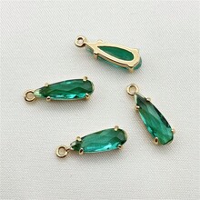 2/4/5/6/10pcs Metal Tin Plating Glass Teardrop Pendant, Chinese Style Hair Accessory, Tassel, Earrings, Headdress DIY Jewelry Findings