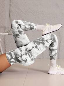 1pc Seamless High Waist Solid Color Sports Yoga Leggings - White - View 2