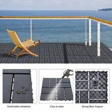 44 Pack 12"X12" Plastic Interlocking Deck Tiles - Waterproof Outdoor For All Weather. Ideal For Poolside, Balcony And Backyard. Gray And Brown. - Multiple colors - View 4