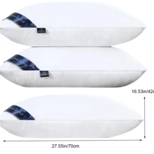 WEFANCY Luxury 5-Star Hotel Quality Pillow, Extra Soft Pillow, 19x29 Inch - Deep Sleep Neck Support, All Seasons Non-Slumping High Pillow Core, Machine Washable, Modern Pillow Design | Soft Textured Fabric, Sleeping Pillow - trắng - Xem 2