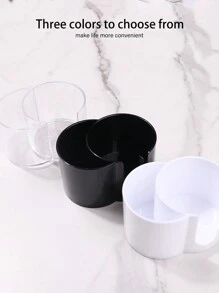 klimonla 1个二合一多功能清洁棉签盒，卸妆用品收纳盒，桌面化妆品收纳盒，双孔圆形组合收纳盒/袋，房间装饰 - 彩色 - 查看 3
