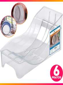 Acrylic Dish Rack Drainer For Up To 6 Plates Modern Luxury Transparent Kitchen Decoration - Trong sáng - Xem 1