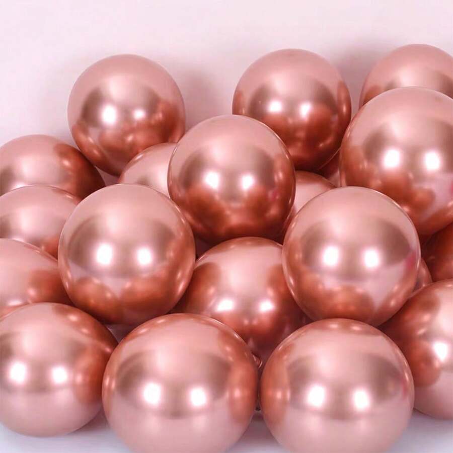 9 Inch Thickened Chrome Metal Balloon Wedding Party Decoration Wedding Balloon Set Can Use Printing - Rose Gold - View 1