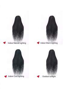 32 英寸编织假发盒装编织假发，带婴儿头发，女士编织假发，全蕾丝无结编织假发，方形编织蕾丝合成黑发 - 黑色 - 查看 10