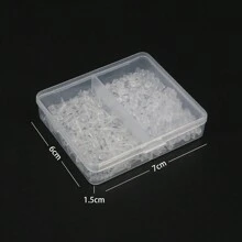 400pcs/Box Clear Earrings Plastic Earrings For Sensitive Ears Earrings For Sports/Work Invisible Earrings Clear Stud Earrings Earring Backs And Blank Pins Stud - Clear - View 2
