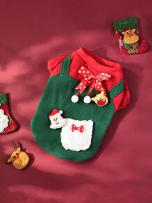 1pc Pet Christmas Outfit Autumn/Winter Teddy Bichon French Bulldog Cat Thickened Sweatshirt Dog Clothes - Multicolor - View 10