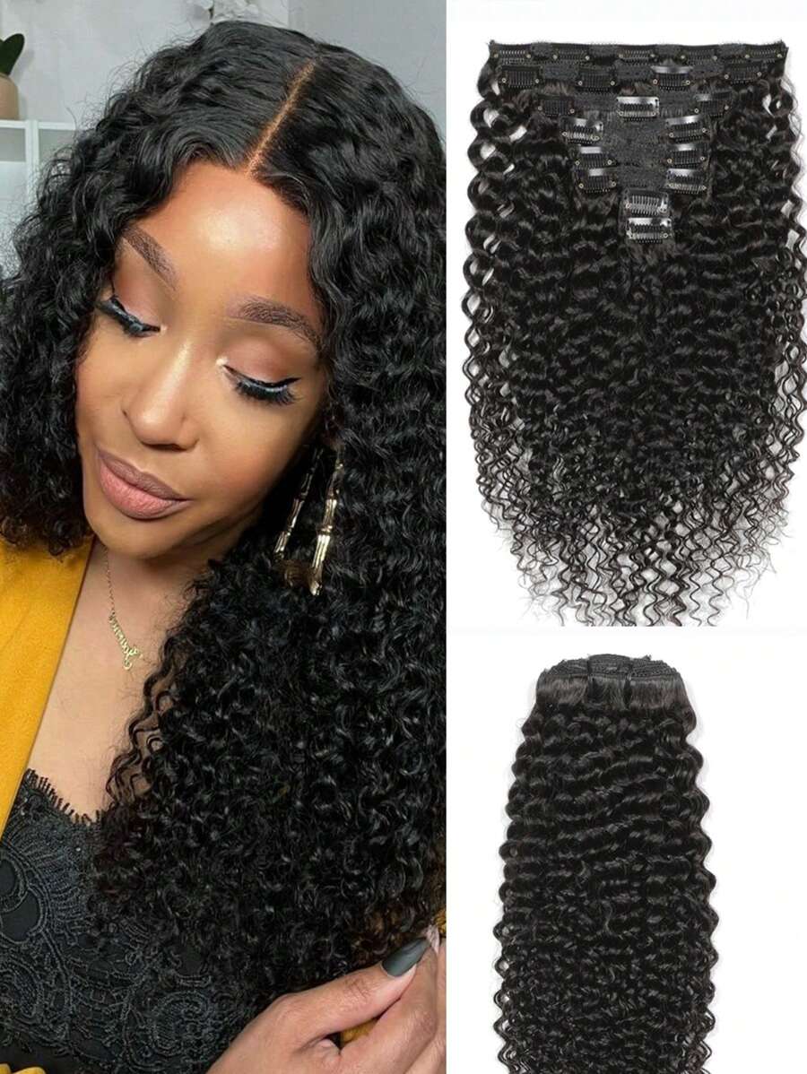Kinky Curly Clip In Hair Extensions Kinky Curly Clip In Hair Extensions Real Human Hair 8Pcs With 20Clips For Women Kinky Curly Clip In Brazilian Remy Human Hair 120g