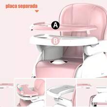 Silla Para Bebe Comer Plegable Silla Alta Para Bebé 3 En 1 - Rosa - Ver 7