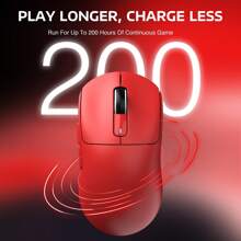 ATTACK SHARK X3 Lightweight Wireless Gaming Mouse With Tri-Mode 2.4G/USB-C Wired/BT,Up To 26K DPI, PAW3395 Optical Sensor,GM8.0 Switch,5 Programmable Buttons For PC/Win - 紅色 - 查看 8