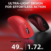 ATTACK SHARK X3 Lightweight Wireless Gaming Mouse With Tri-Mode 2.4G/USB-C Wired/BT,Up To 26K DPI, PAW3395 Optical Sensor,GM8.0 Switch,5 Programmable Buttons For PC/Win - 紅色 - 查看 3
