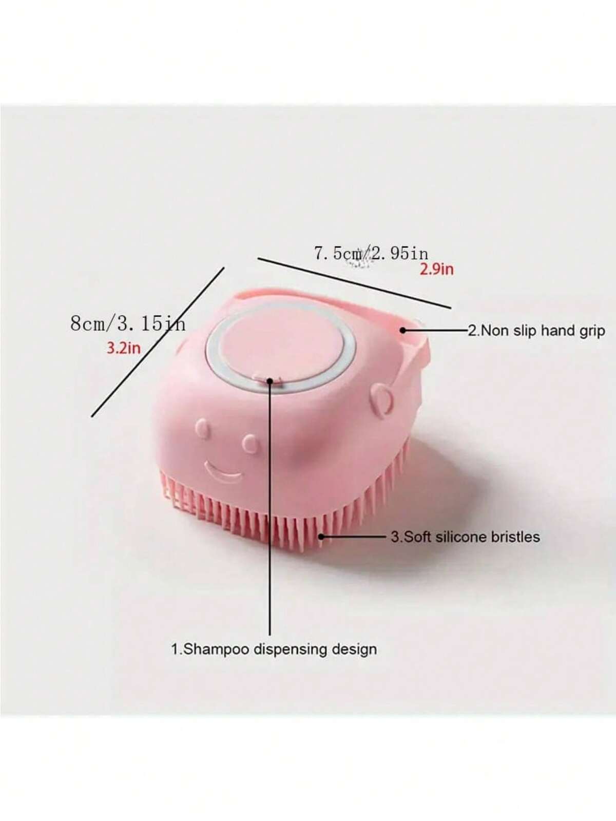 1 pièce Brosse de bain pour animaux de compagnie avec porte-savon intégré, convient pour les chats et les chiens 2