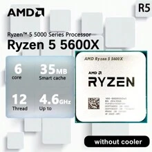 AMD AMD Ryzen 5 5600X R5 5600X 3,7 GHz 6-rdzeniowy 12-wątkowy procesor CPU 7 NM 65 W L3 = 32 M Socket AM4 Nowy, ale bez chłodnicy