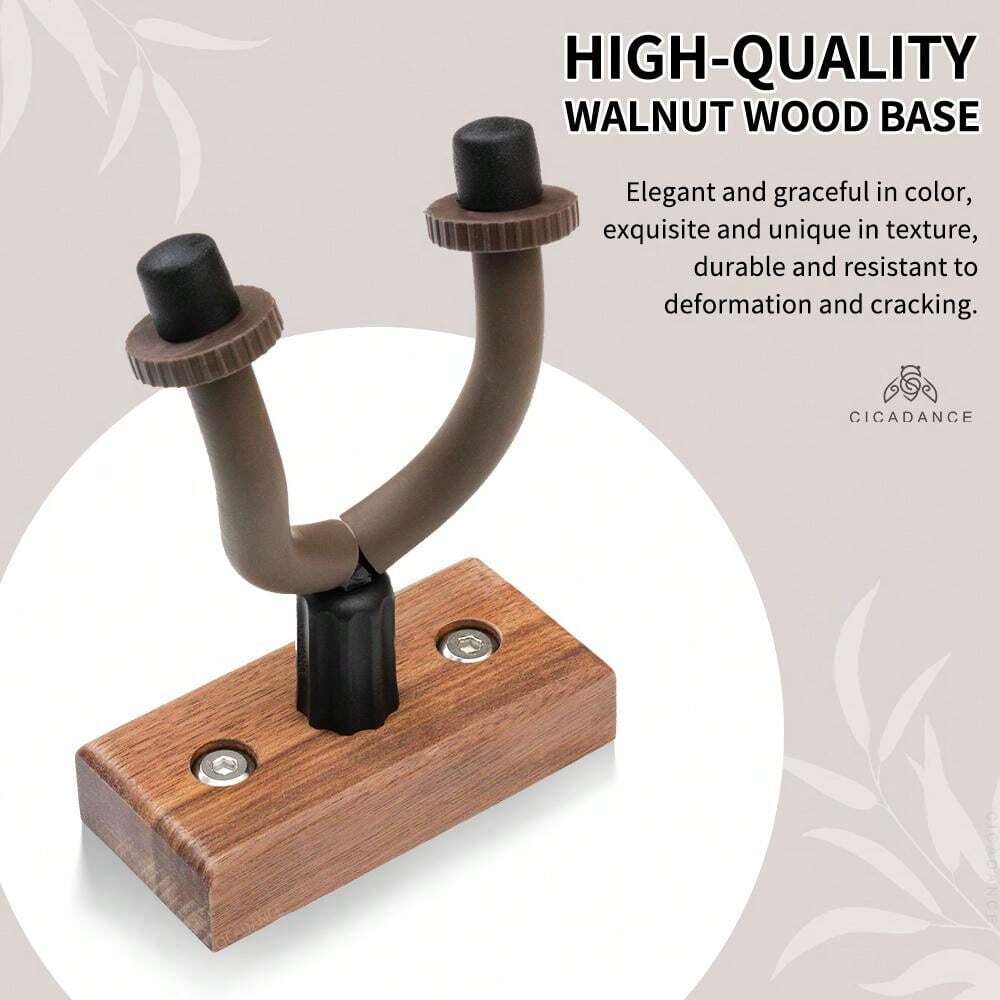 NoDrilling Wall Mount Guitars Hanger Walnut Wood NonSlip Holder