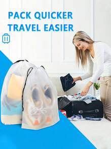 1/5/10pcs Shoes Storage Bag With Rope Transparent Shoe Bags For Travel Portable Waterproof Shoes Packing Bag Multifunctional Storage Bag Shoe Organizer For Men And Women Travel Supplies, Home Storage And Organization Supplies