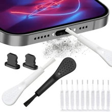 14 件/套手机充电端口 IOS 铝合金防尘塞防尘塞套件带清洁刷 - 保护电子设备免受灰尘和碎屑的侵害 - 非常适合浴室淋浴、手机、电脑、笔记本电脑、键盘、电子琴和乐器 - 14件多功能清潔套適合lightning接口 - 查看 2