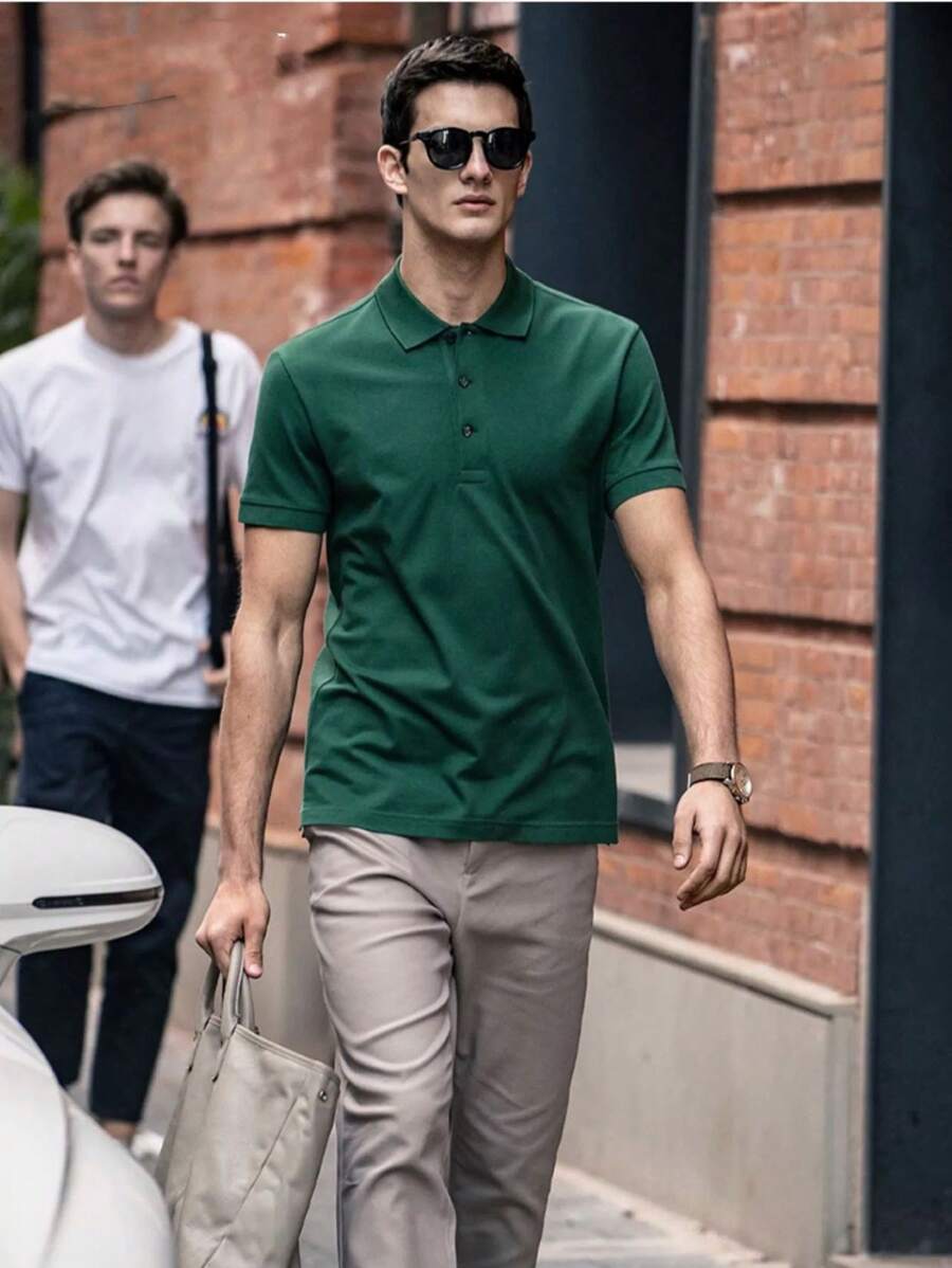 Basic UNISEX POLO Shirt For Men And Women - 軍綠色 - 查看 1