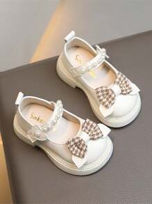 2025 New Girls Bowknot Small Leather Shoes, New Children Shoes, Princess Shoes, Toddler Baby Soft Bottom Fashion Single Leather Shoes, Suitable For Spring/Autumn, School, Dance - White - View 4