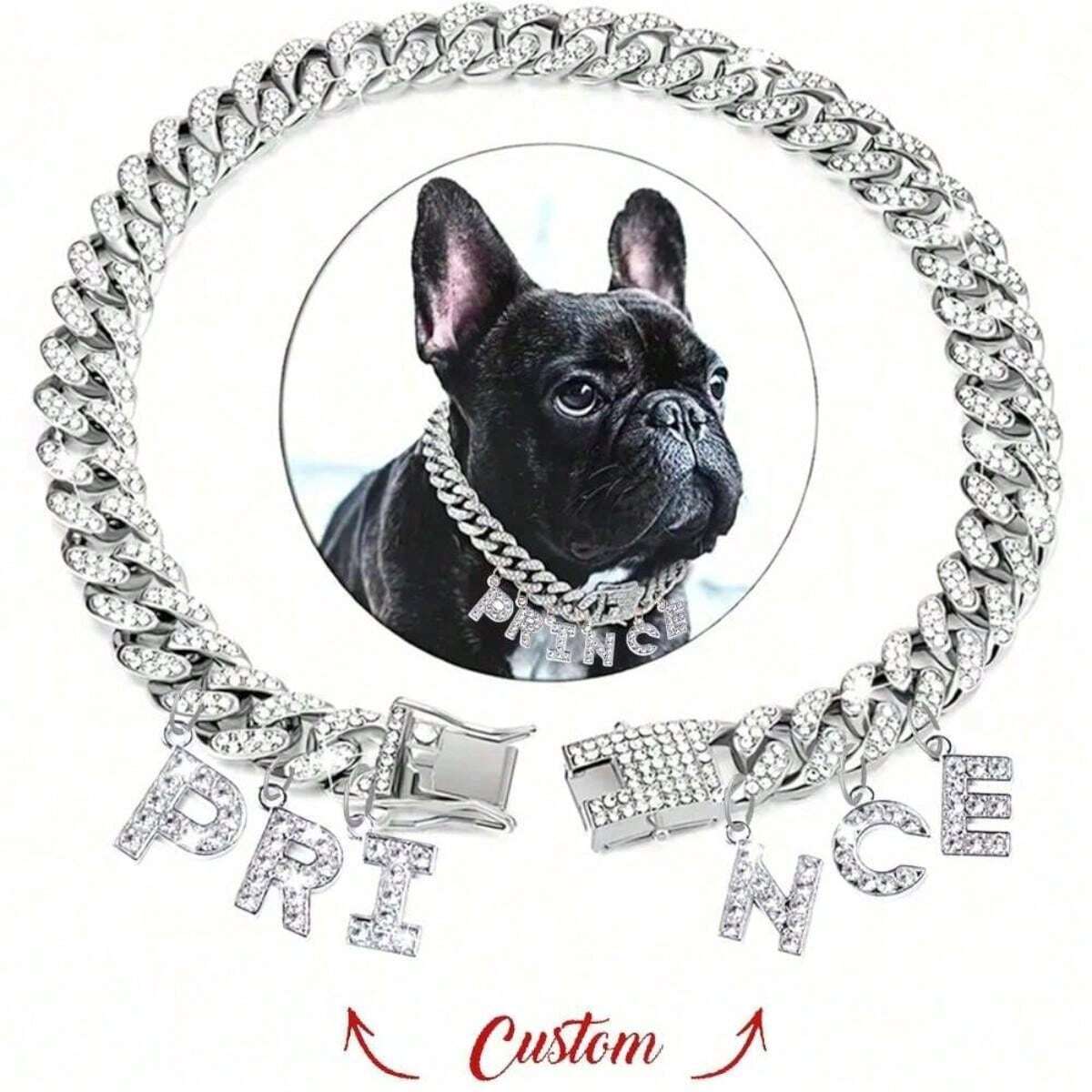 Iced Out Puppy Cuban Link Chain Cuban Link Chain Dog Collar Iced