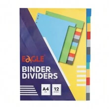 Eagle Binder Dividers, 12pcs/24pcs, Durable Plastic Dividers With Tabs, Tab Dividers For 3 Ring Binder, Multicolor Brights, A4 Size, Suitable For 2/3/4/11 Ring Binders - Multicolor - View 11